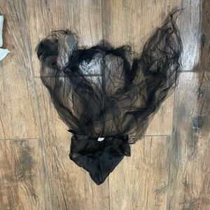 Black Sheer Tulle Scarf